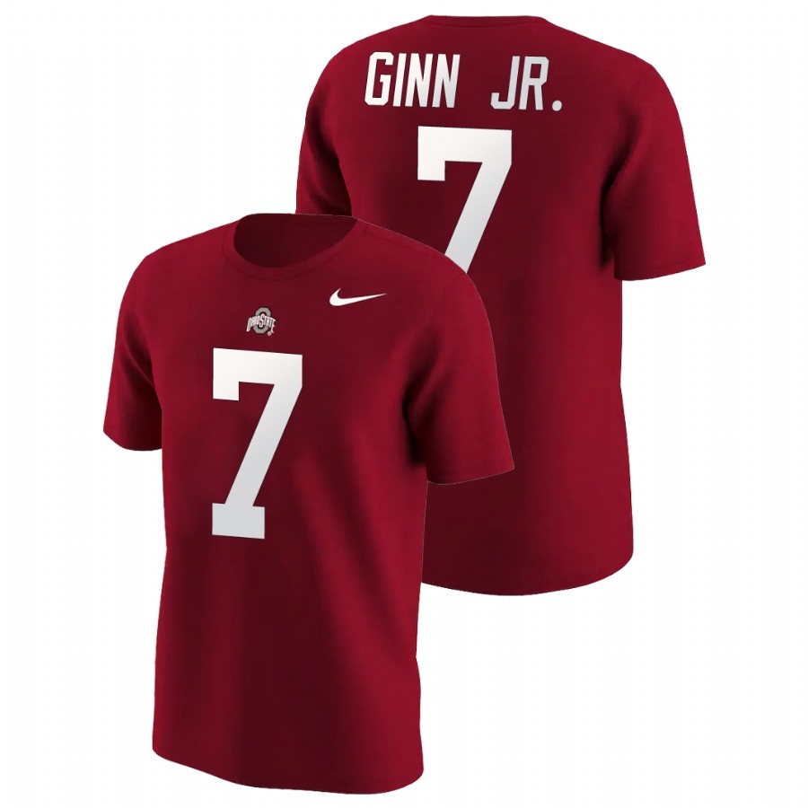 Ohio State Buckeyes Men's NCAA Ted Ginn Jr. #7 Scarlet Name & Number College Football T-Shirt PNW1149UO
